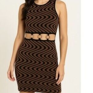 Forever 21 Textured Dress With Open Front Ring Accent Dress